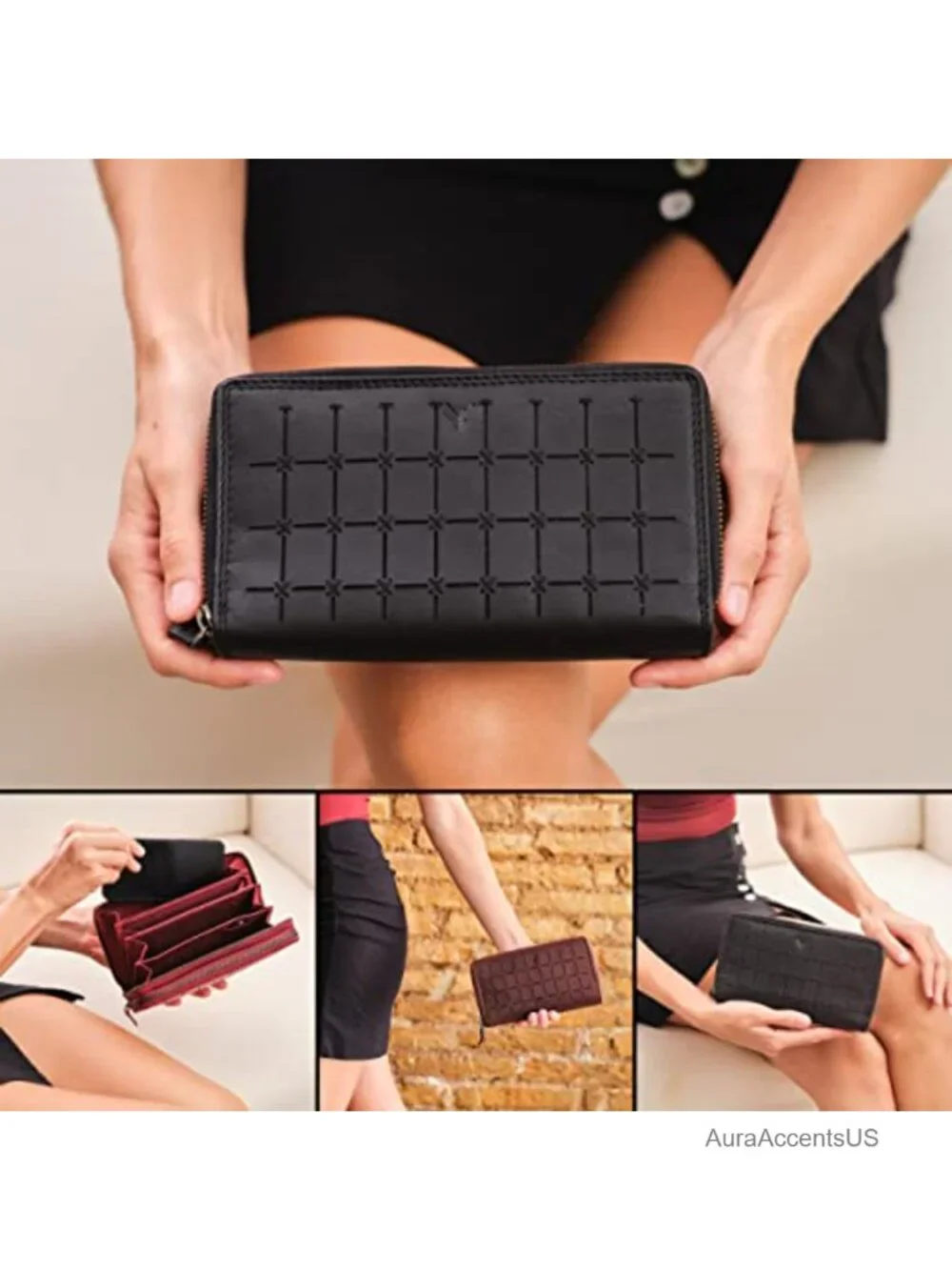 Genuine Leather RFID Blocking Bifold Wallet with Multiple Compartments